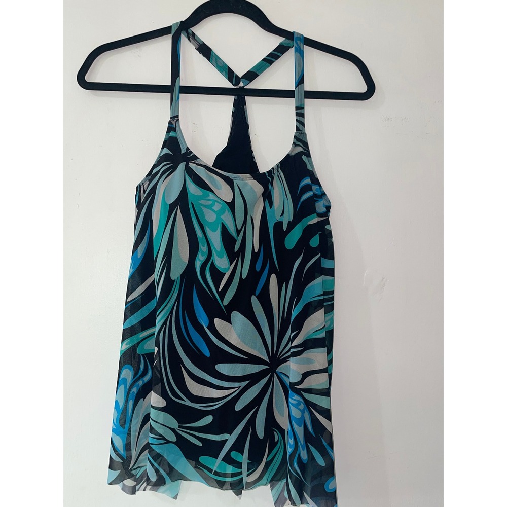 Coco Reef Women's Black Aqua Ultra Fit Tankini Top Swimwear Size 36D